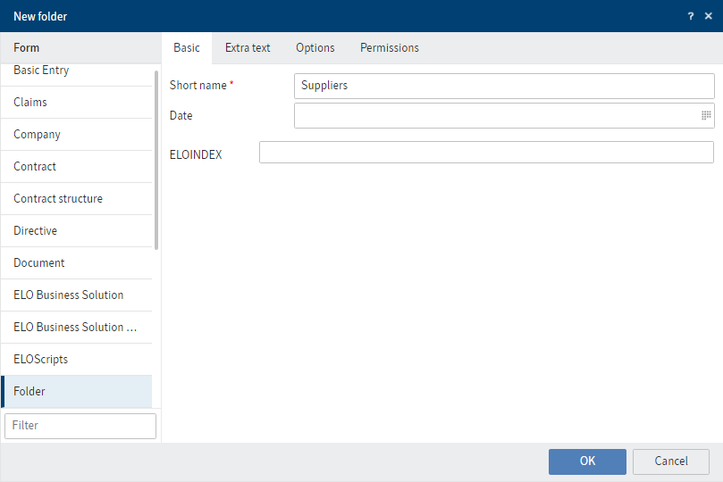 Okno dialogowe „Nowy folder”