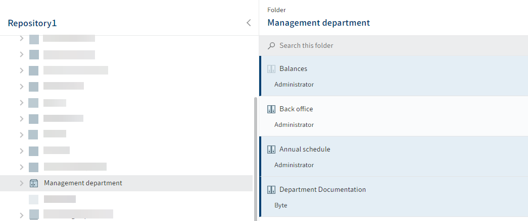 Selected folders in the viewer pane