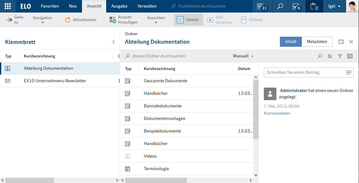 Funktionsbereich 'Klemmbrett'