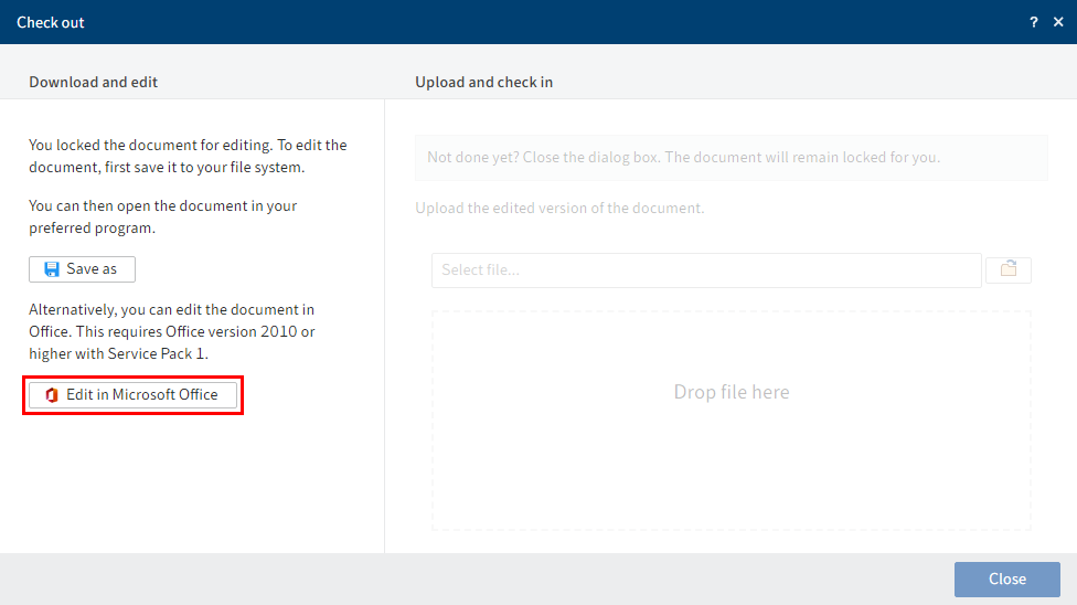 'Edit in Microsoft Office' button