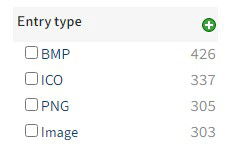 'Entry type' facet