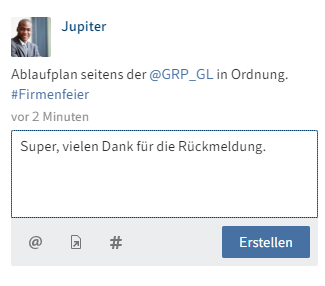 Kommentar im Feed