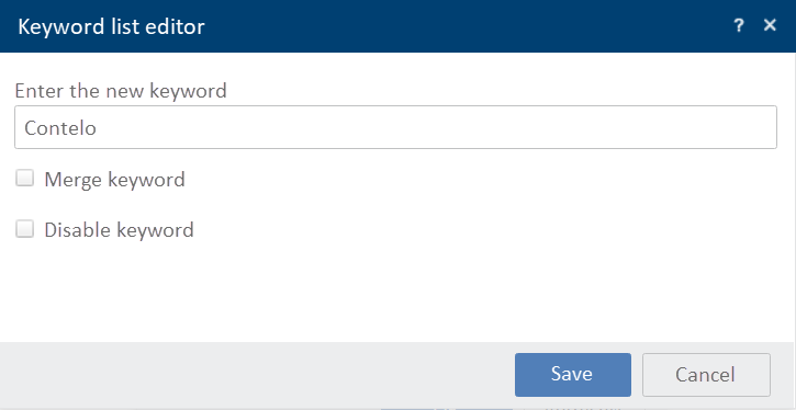 Keyword list editor