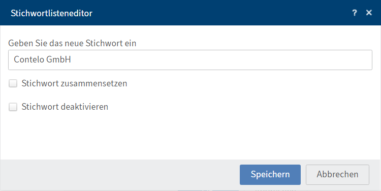 Stichwortlisteneditor