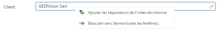 Bouton 'Basculer vers'
