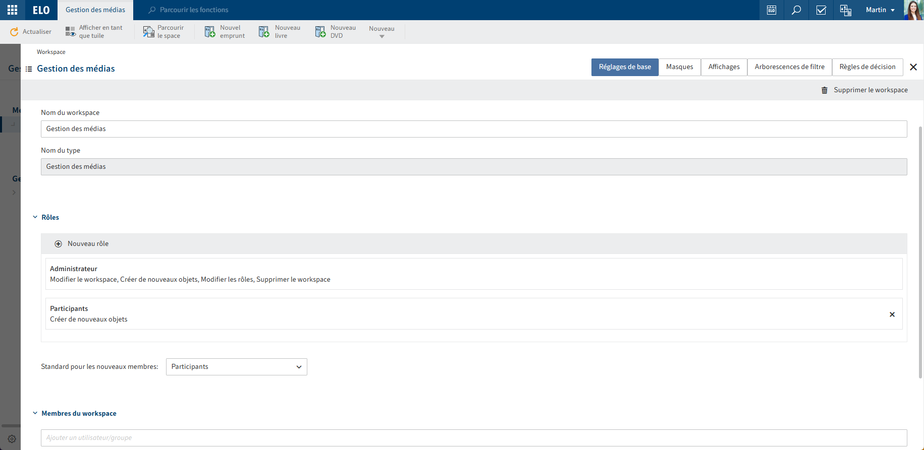 Workspaces | Client Web ELO