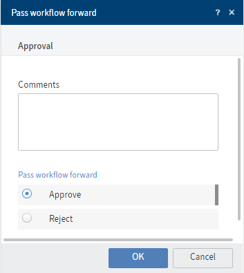 'Forward workflow' dialog box