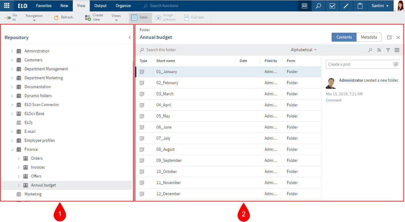 'Repository' work area