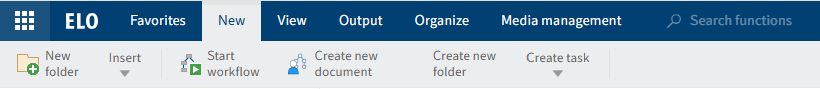 Ribbon; 'New' tab