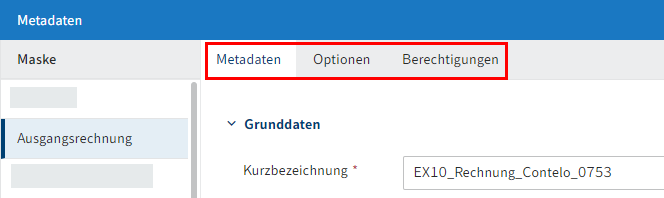 Tabs im Dialog 'Metadaten'