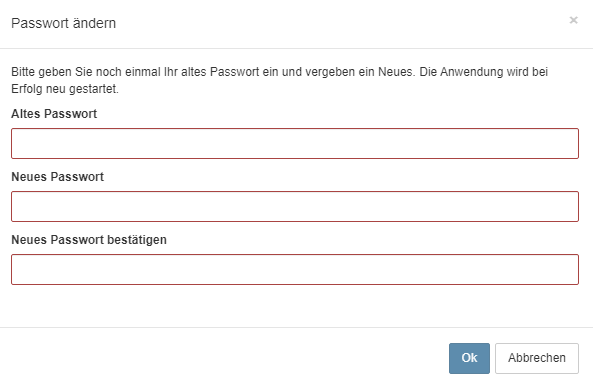 Dialog 'Passwort ändern'