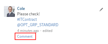 'Comment' button