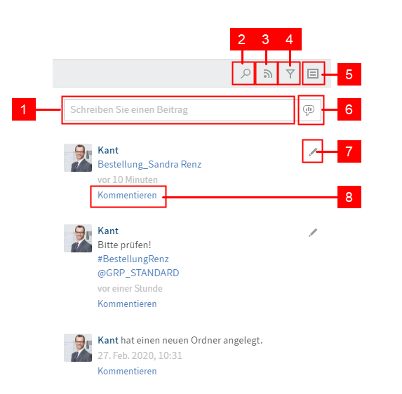 Übersicht 'Feed'
