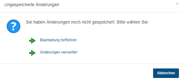 Dialog 'Ungespeicherte Änderungen'