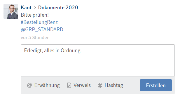 Kommentar im Feed