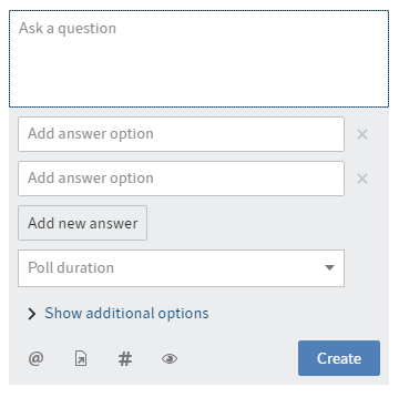 'Create poll' dialog box