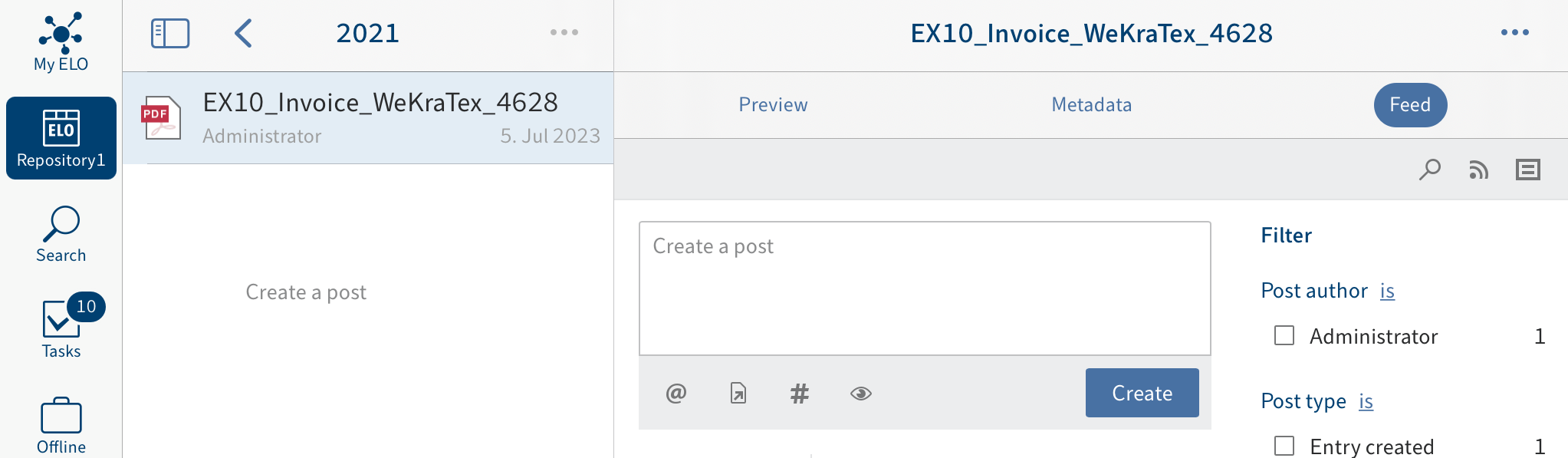 'Create a post' input field