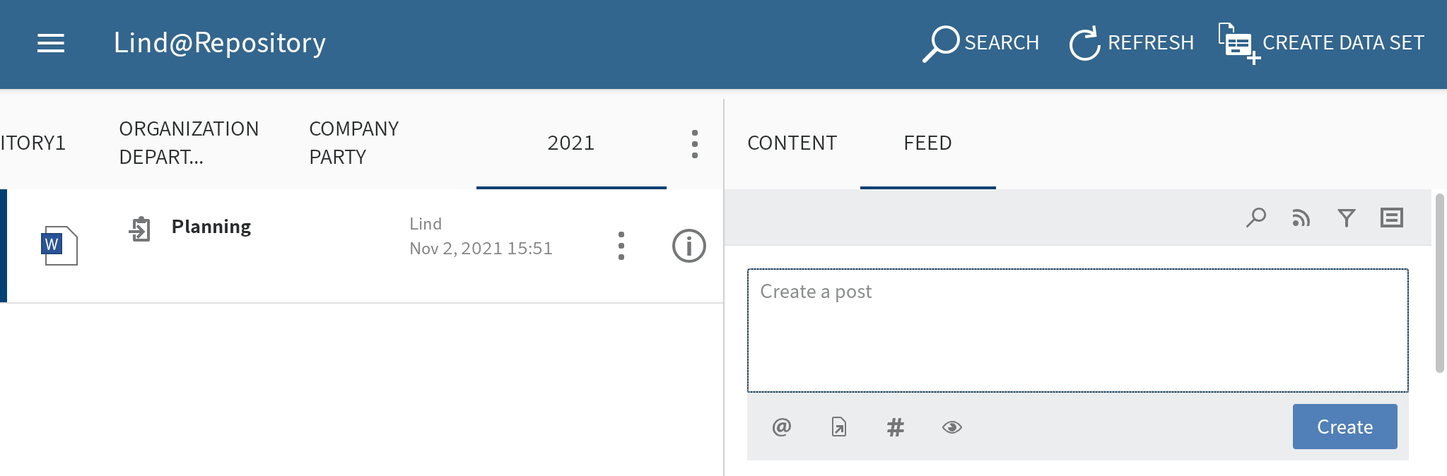 'Create a post' input field