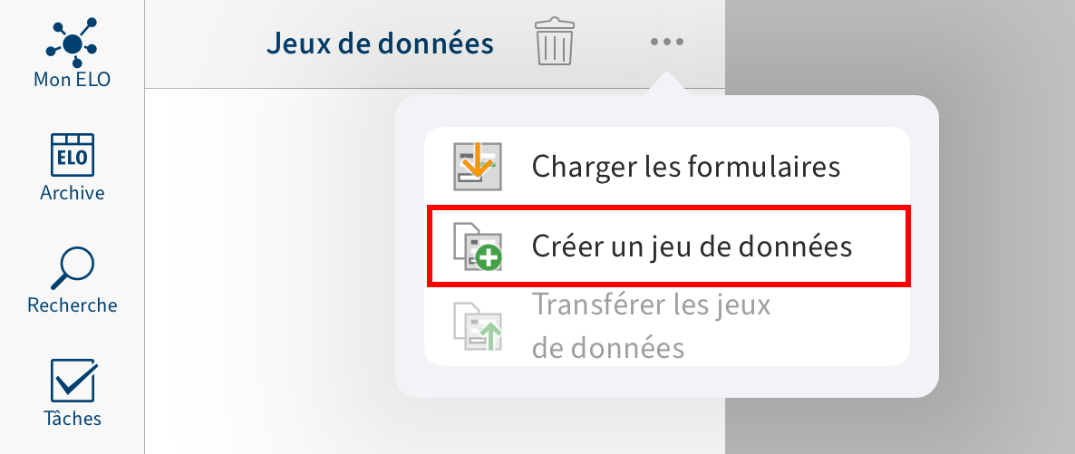 Bouton 'Créer le jeu de données'