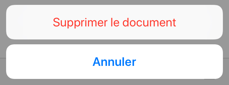 Dialogue 'Supprimer le document'