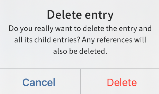 'Delete entry' dialog box