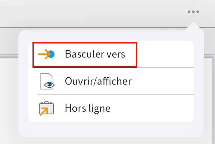 Bouton 'Basculer vers'