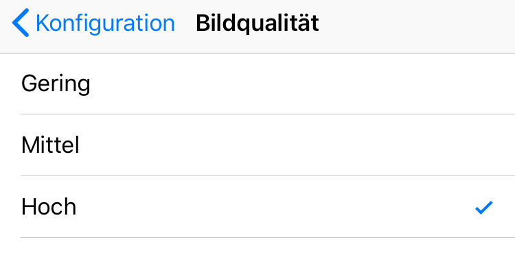 Bereich 'Bildqualität'