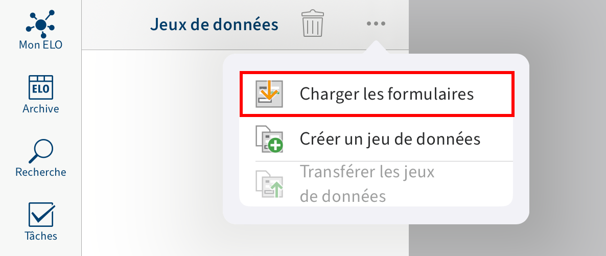 Bouton 'Charger les formulaires'