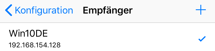 Bereich 'Empfänger'