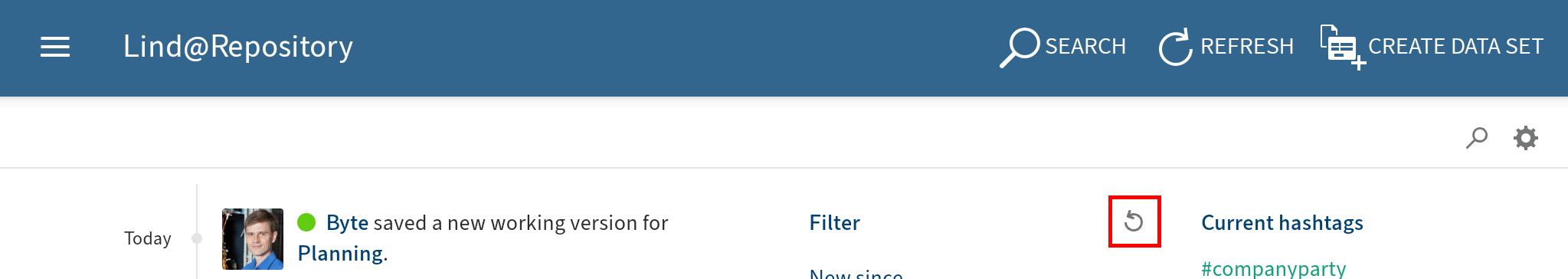 'Reset filters' button