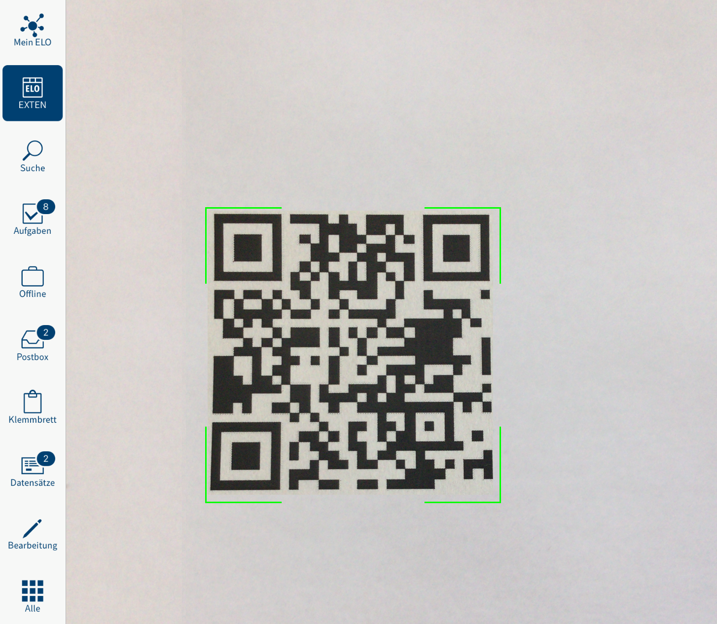 QR-Code scannen mit der ELO App