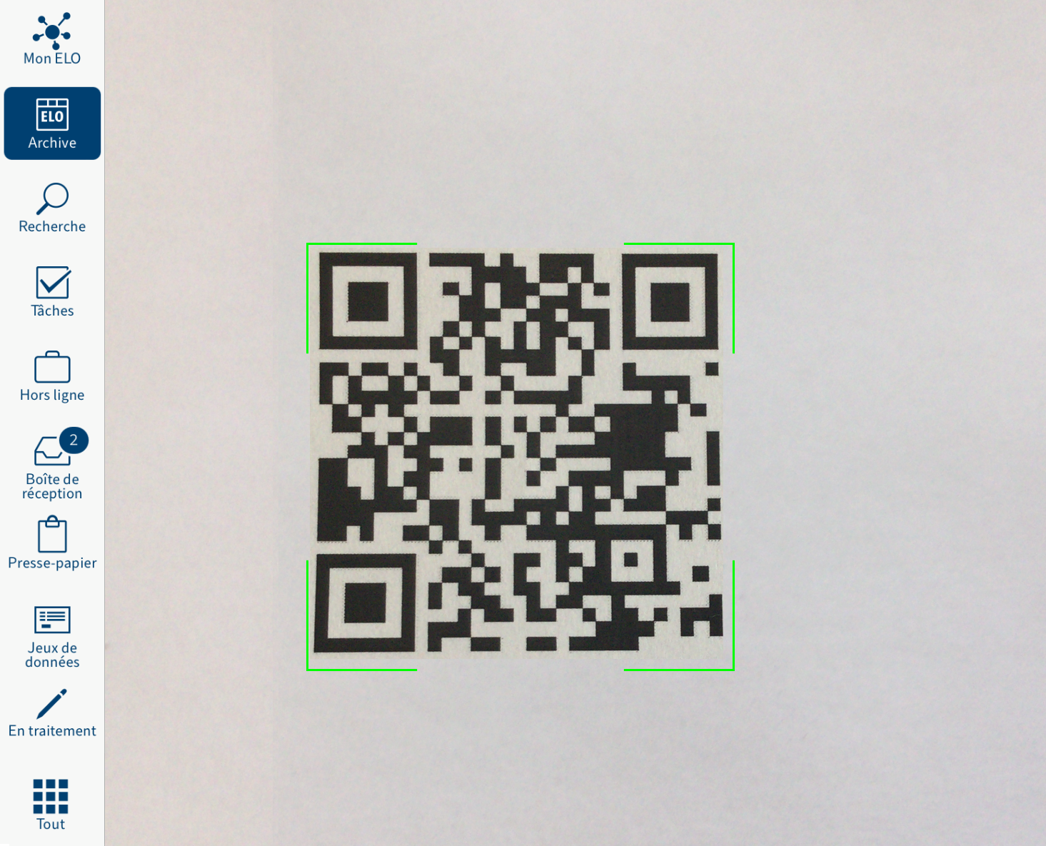 Scanner un QR-code avec l'application ELO