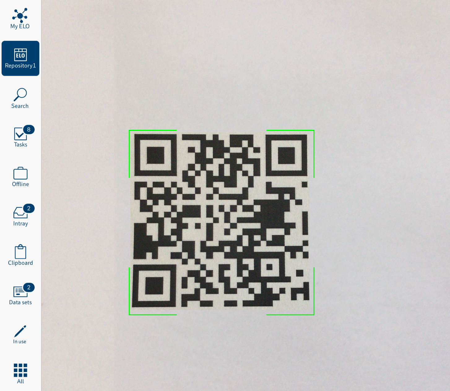 Scan QR code with the ELO app