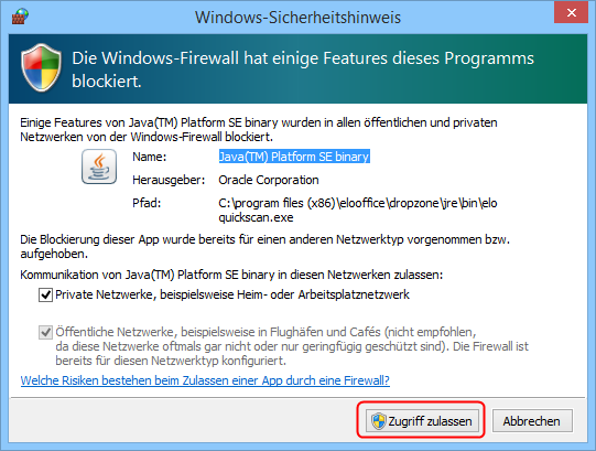 Windows-Dialog 'Windows-Sicherheitshinweis'