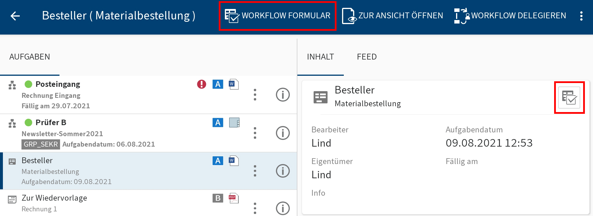 Button 'Workflow-Formular'